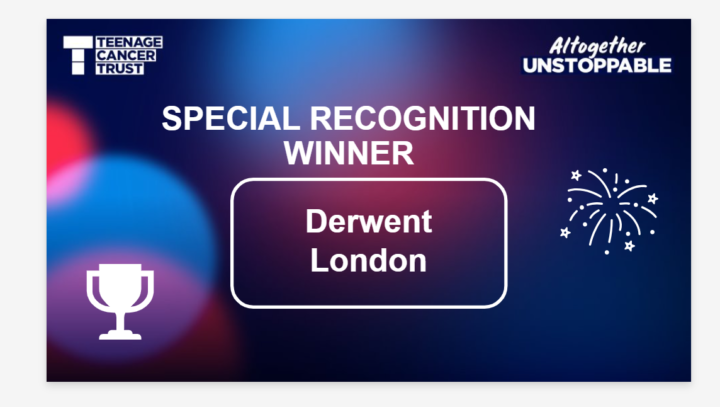 Winners of the Special Recognition award at Teenage Cancer Trust's Altogether Unstoppable Awards
