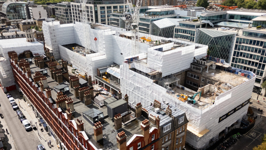 Construction site in Marylebone where demolition is underway